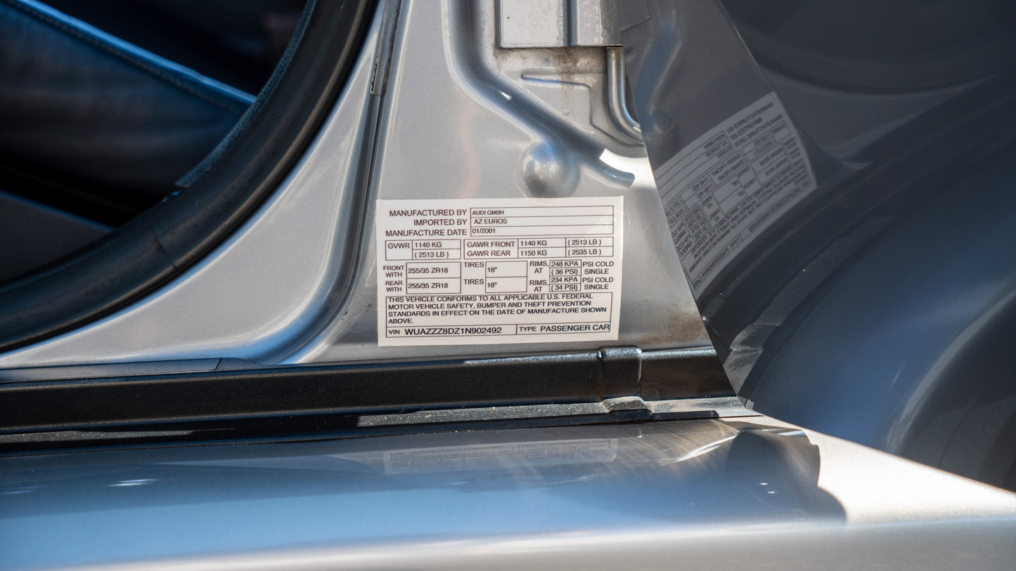 2001 Audi RS4 Avant | Avus Silver | Euro Spec | 104K Miles